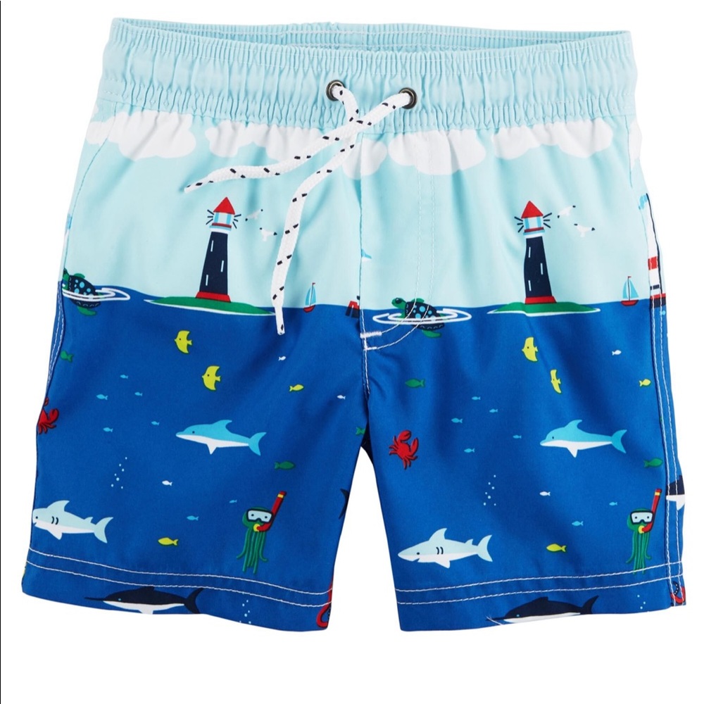 Carter's Boys Swim Trunks and Rash Guard set